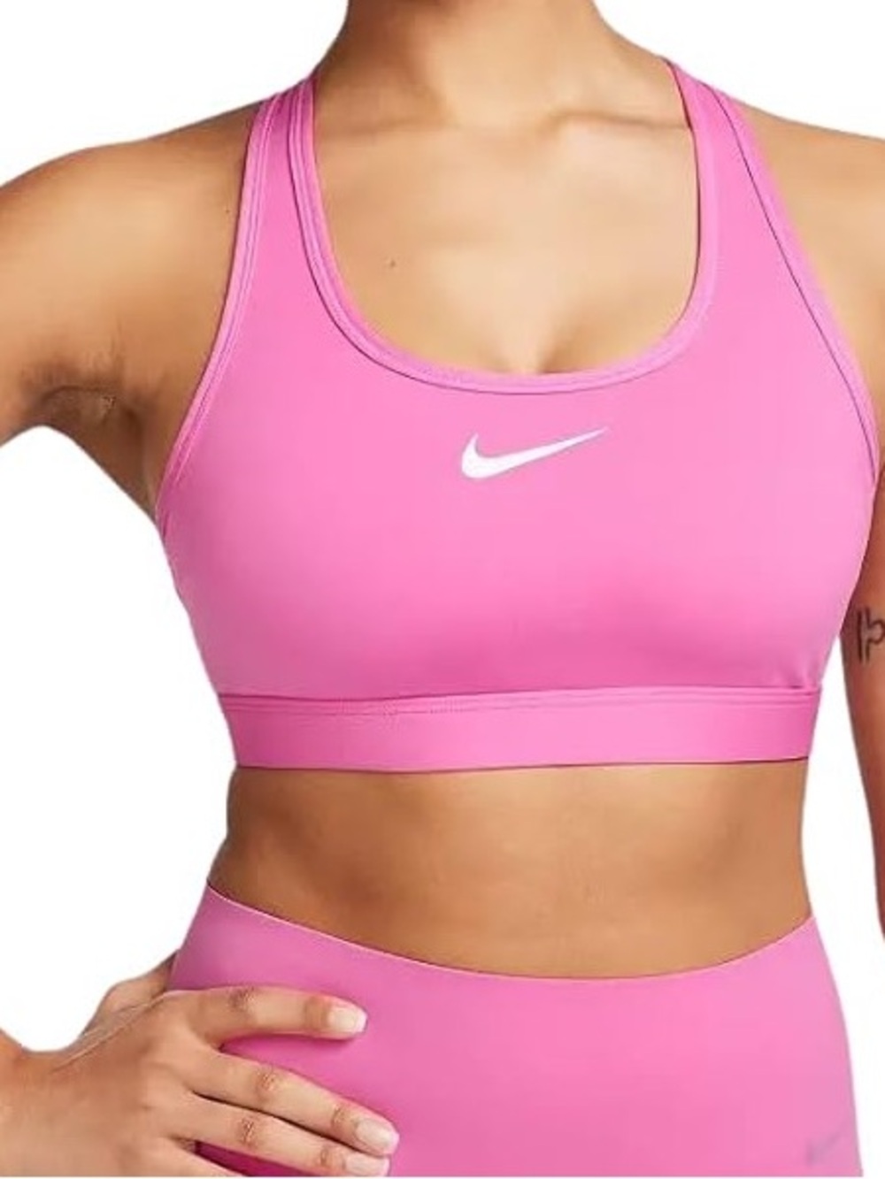 Nike Pink Women's Swoosh Medium Support Padded Sports Bra